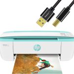 NEEGO HP DeskJet Wireless Color Inkjet Printer All-in-One with LCD Display - Print Scan Copy and Mobile Printing Ultra Compact 6 ft Printer Cable